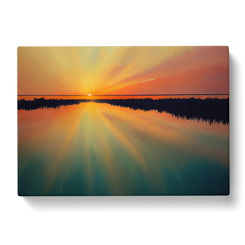 XXX-H1022-WF-10049X Watercolour Sunrise - Wrapped Canvas Painting, 50cm H x 76cm W x 3cm D