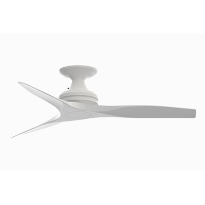 Spitfire 48 Inch Indoor/Outdoor Propeller Flush Mount Ceiling Fan with Remote Control - Matte White with Matte White blades