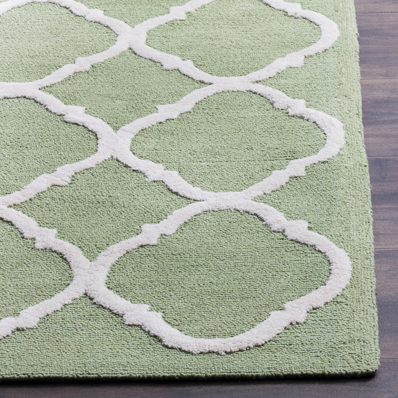 Tapis géométrique en coton crocheté à la main Fullerton, Rectangle 5 pi 6 po x 8 pi 6 po