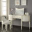 Ivory Swivel Vanity Chair With Tufted Back