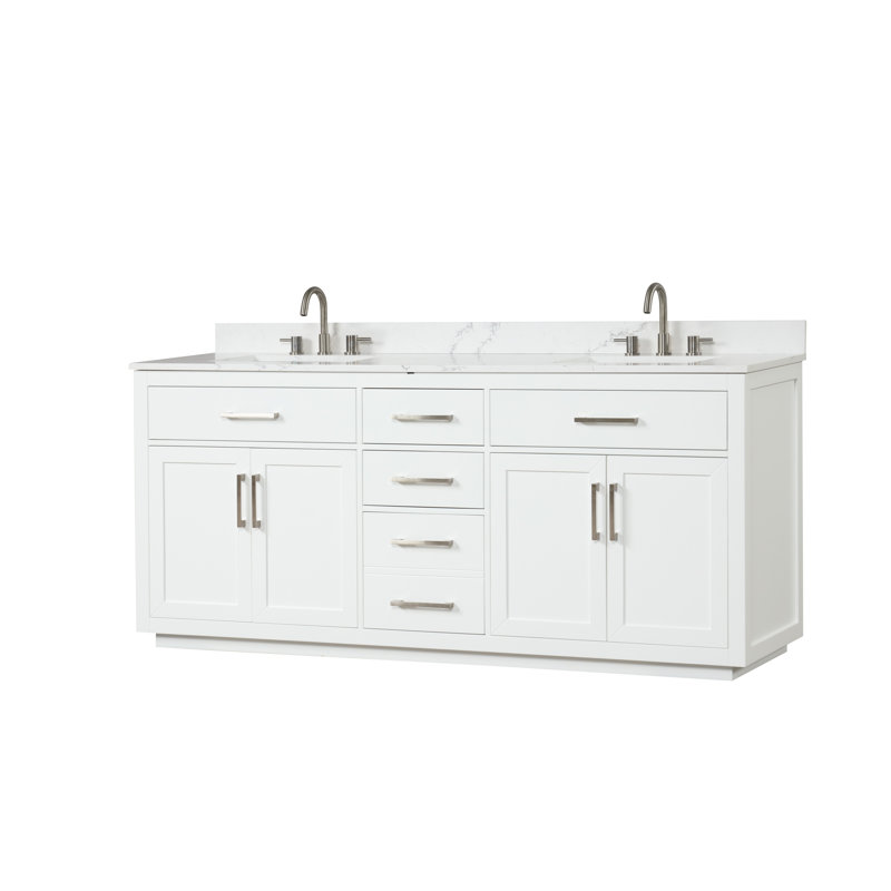Meuble-lavabo autoportant 80 po avec lavabo double 80 po et 3 tiroirs