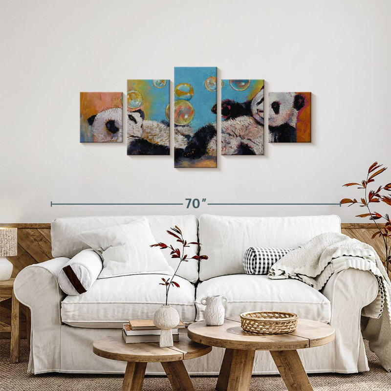 Panda Bubbles, 24" H x 55" W