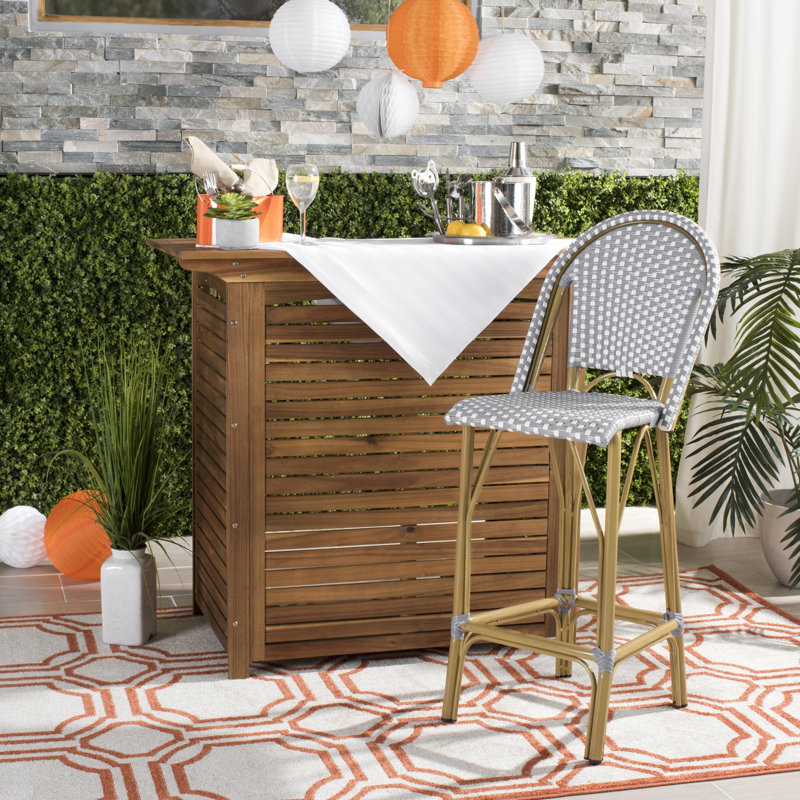 Tabouret de bar Elle, Gris / blanc