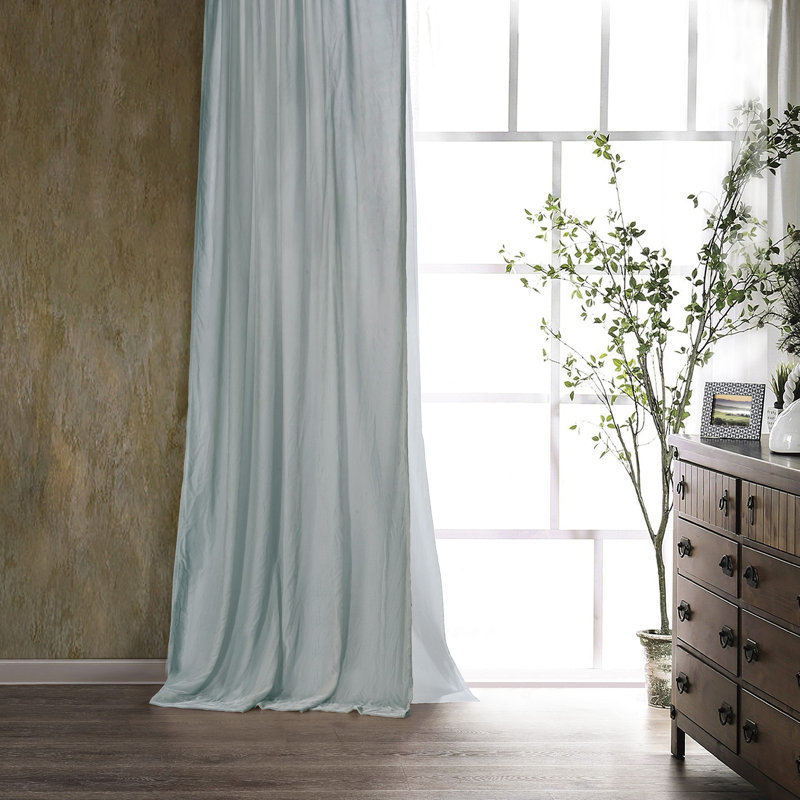 Rideau simple 48 x 108 po Stella, Bleu glacial