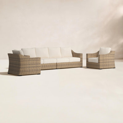 Eloisa Wicker 6 - Person Patio Conversation Set with Cushions