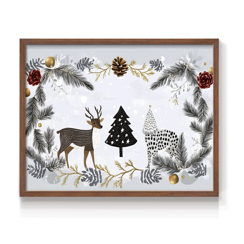 Chirstmas Art-CCLV -Framed Print - Restickable, Noyer, H 11 po x l 14 po