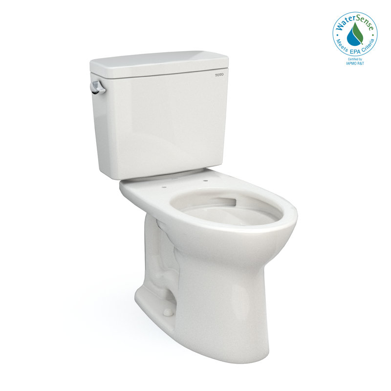 Drake® 1.28 GPF (Water Efficient) Elongated Two-Piece Toilet with Tornado Flush® (Seat Not Included), Colonial White, 12