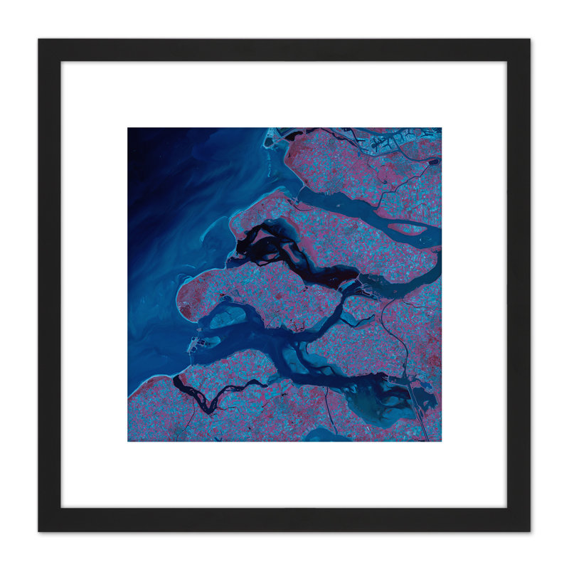 Abstract Rivers Deep Blue - Single Picture Frame Painting