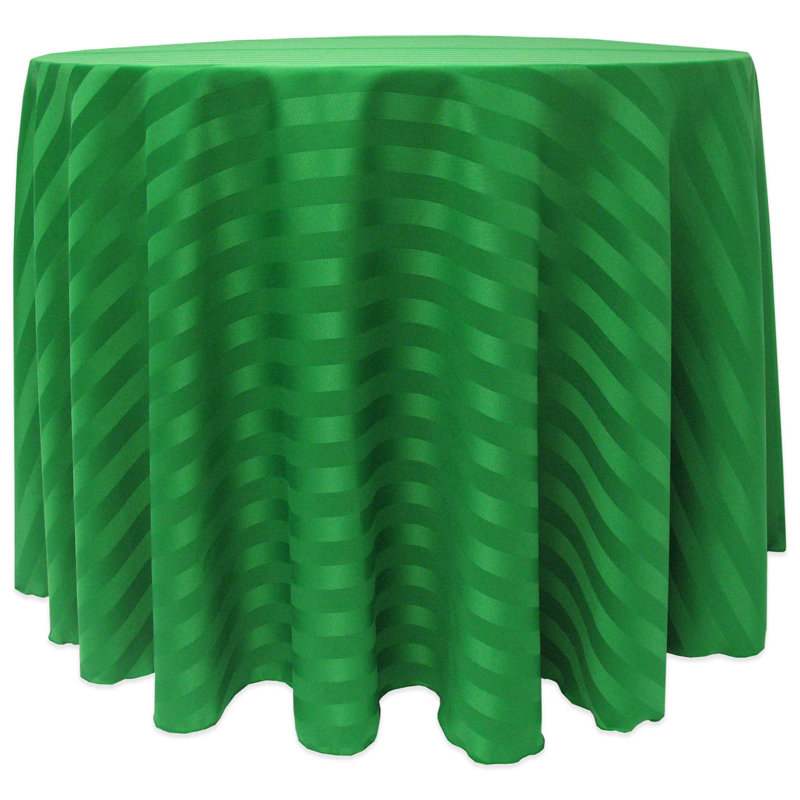 Ultimate Textile Satin Stripe Rectangular Tablecloth, Emerald, 1, 120" x 120"