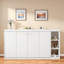 Lit escamotable avec 4 tablettes de rangement et motif à rayures verticales-1171868400-1171868414