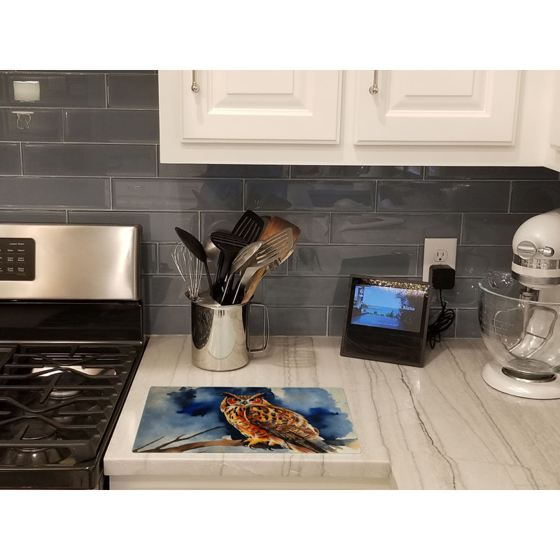 Eurasian Eagle Owl Glass Cutting Board