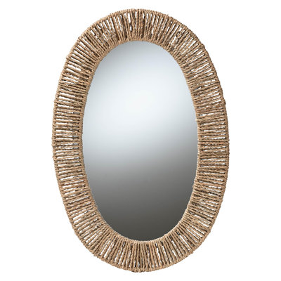 Aadit Seagrass Oval Wall Mirror