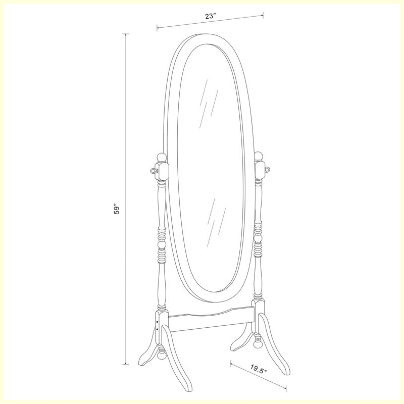 Miroir pleine grandeur blanc Cheval | Miroir inclinable et ajustable Modern Farmhouse