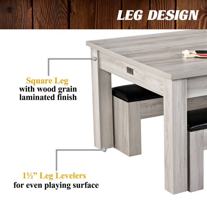 Barrington Billiards Monteray 3-in-1 Combination Table includes 7’ Billiard Table, Table Tennis and Dining Top with Game Accessories & Rolling Storage Caddy