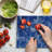 Ambesonne Blue Cutting Board Large Size Cracked Marble Pattern Blue