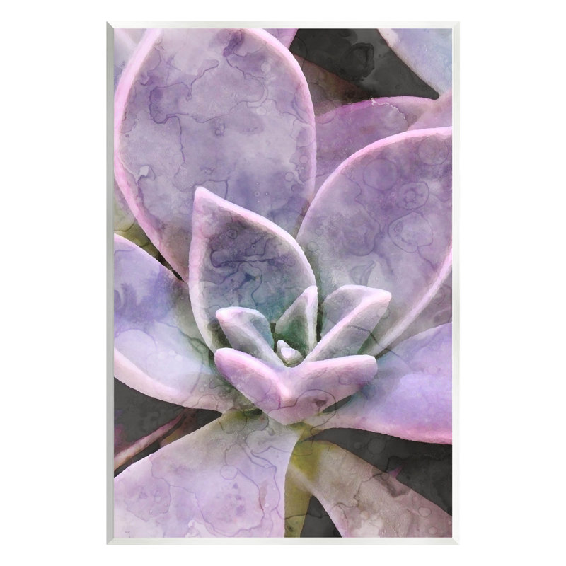 Gros plan mauve à motif de giclées par Daphne Polselli, H 19 po x l 13 po x P 0,5 po, Bois