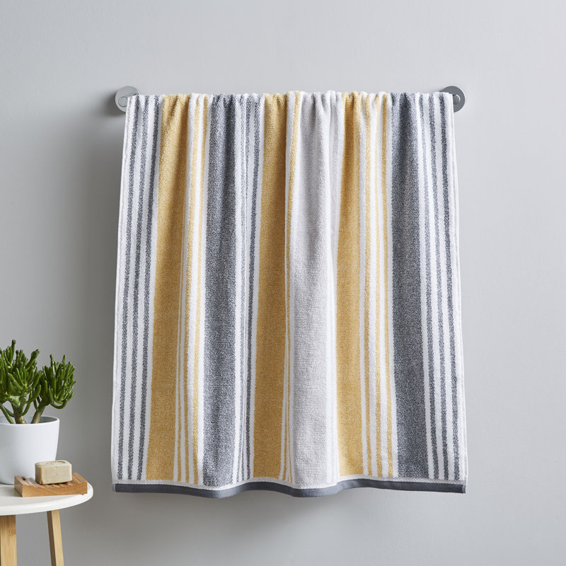 Kelso Stripe Soft & Absorbent Cotton Towels, Ochre