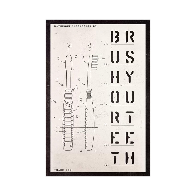 Toothbrush Patent Print - Wrapped Canvas Print, 66.04 cm H x 45.72 cm W x 3.175 cm D