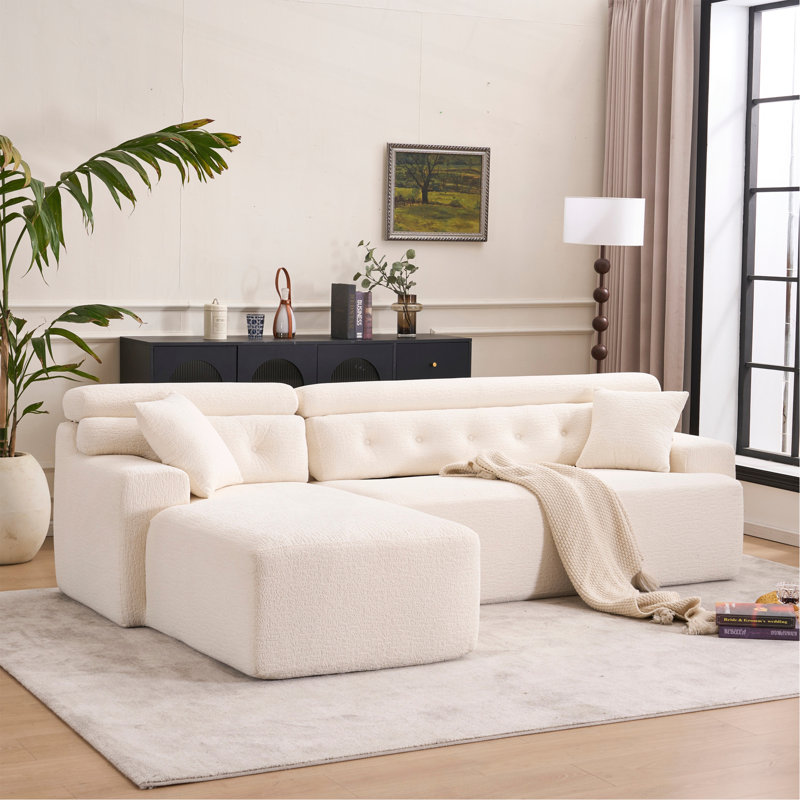 Canapé en chenille, Blanc antique