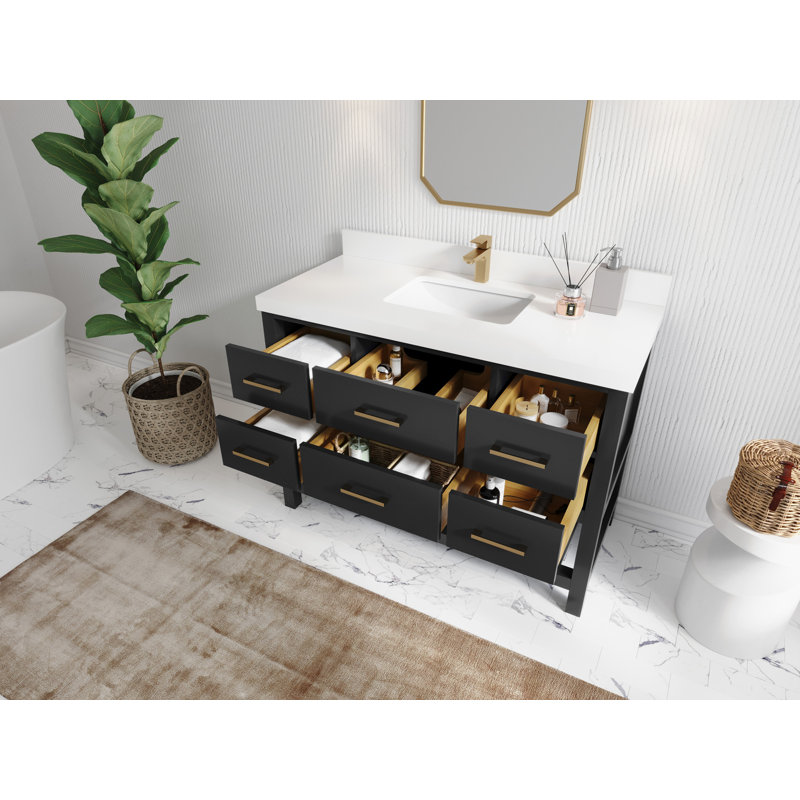 48 po Parker X P 22 po De salle de bain Quartz, Calacatta Laza