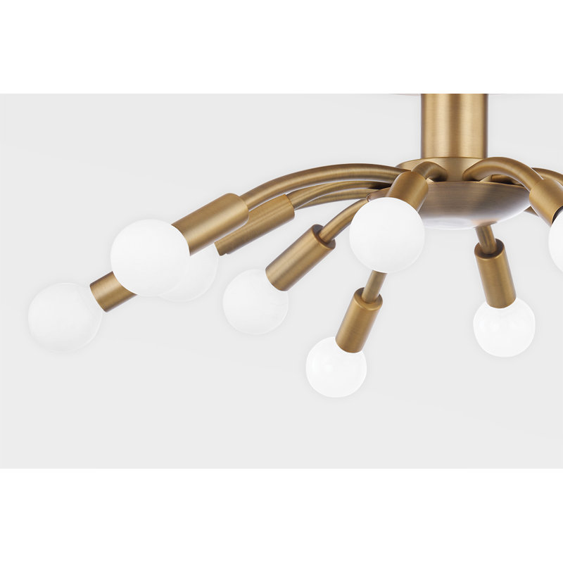 Tristan Patina Brass 12-Light Semi-Flush Mount for Indoor/Outdoor