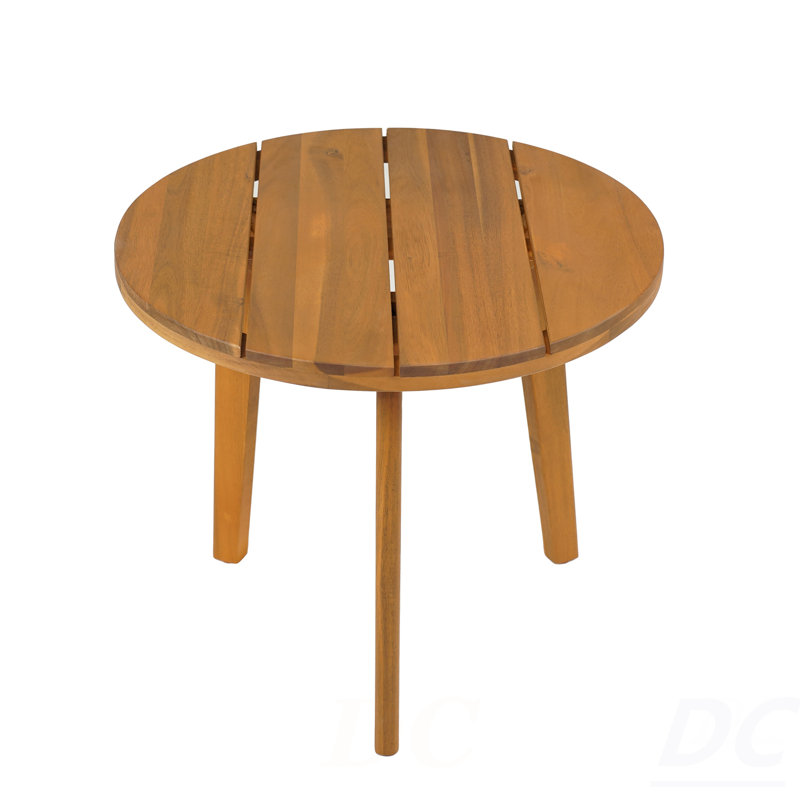 Table d'appoint ronde d'extérieur en acacia, table