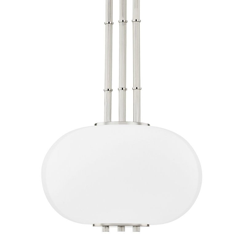Palisade 1 - Light Unique / Statement Globe/Orb Pendant, 10" H x 14" W x 14" D, Burnished Nickel
