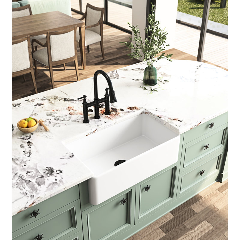 Lavabo profond en céramique blanche - sous-comptoir pour évier de cuisine blanc