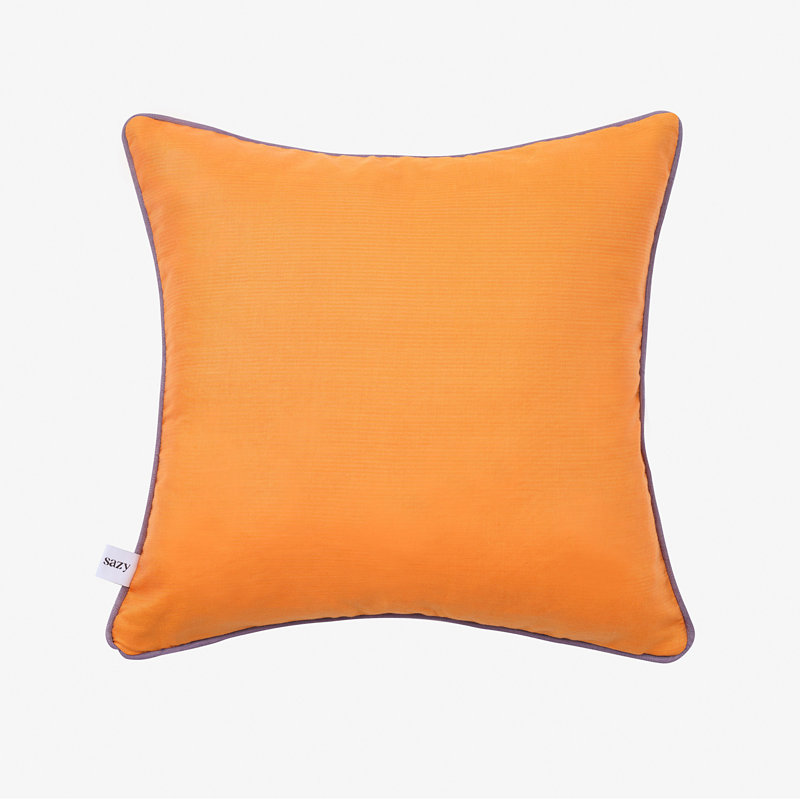 Kutnu Square Throw Pillow Cover, Lilac/Orange