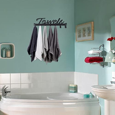 Over The Door Hooks - Heavy Duty Towel Rack With 7 Coat Hooks For Bedroom Bathroom Pool Kitchen