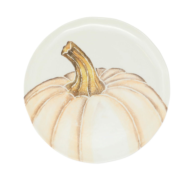 Pumpkins Salad Plate - White Medium Pumpkin