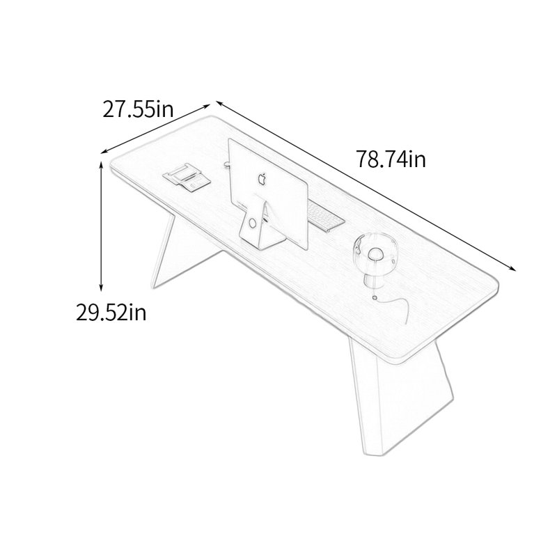 Bureau de luxe, H 29,52 po x l 78,74 po x P 27,55 po