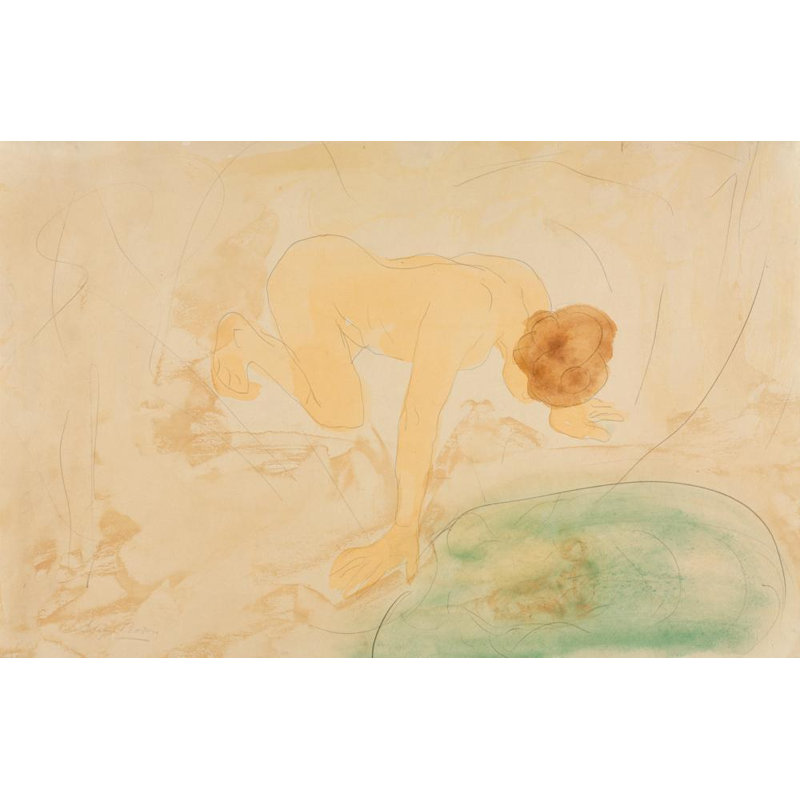«The Reflection» par Auguste Rodin - Toile tendue avec châssis, H 24 po x l 17 po