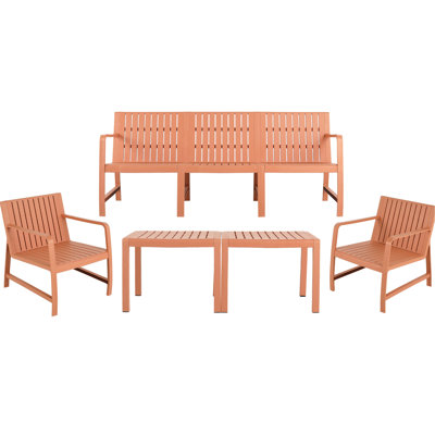 5 Indoor/outdoor Patio - Apricot Brown 3 , 2 Chairs, Coffee Tables, Rust Frame, Polypropylene, Waterproof, Quick Setup, Smart Design For Morning On Balconies Small Patios