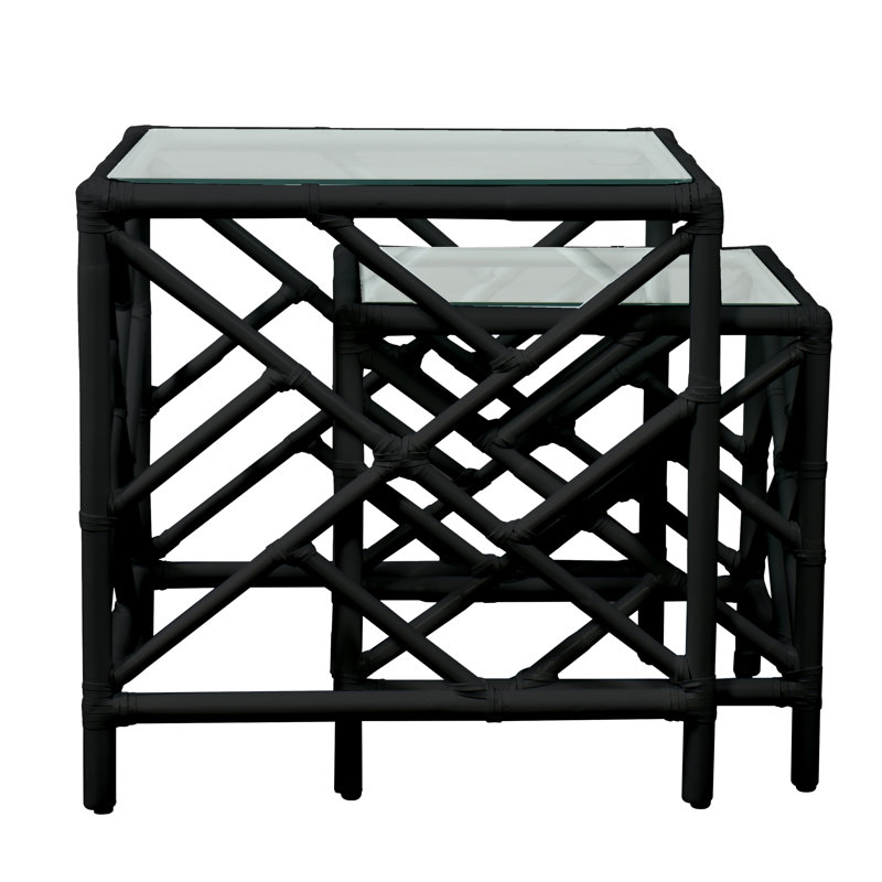 Tables gigognes Chippendale, Noir