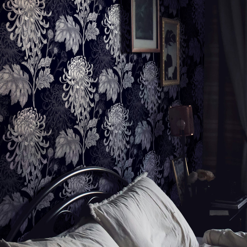 Asian Dark Floral Wallpaper