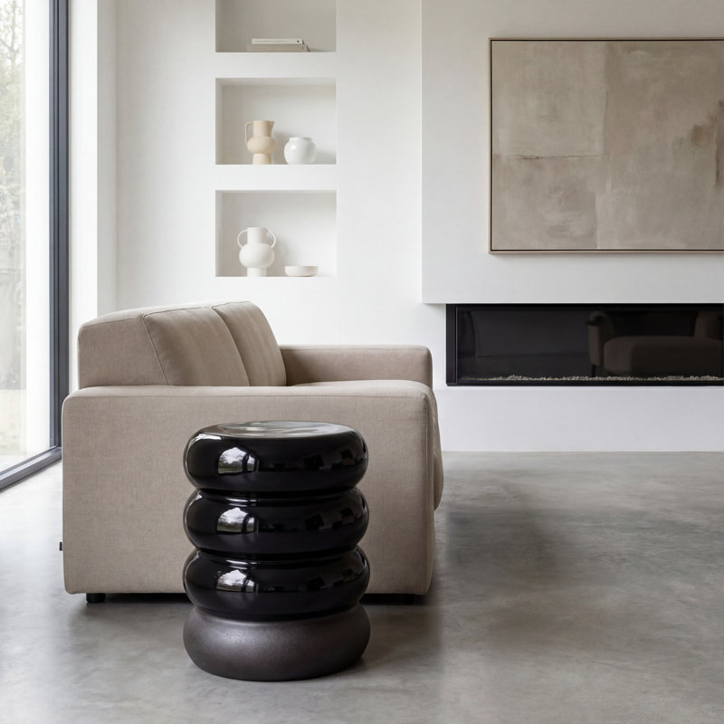 Tabouret d'appoint Gervase, Noir/gris anthracite