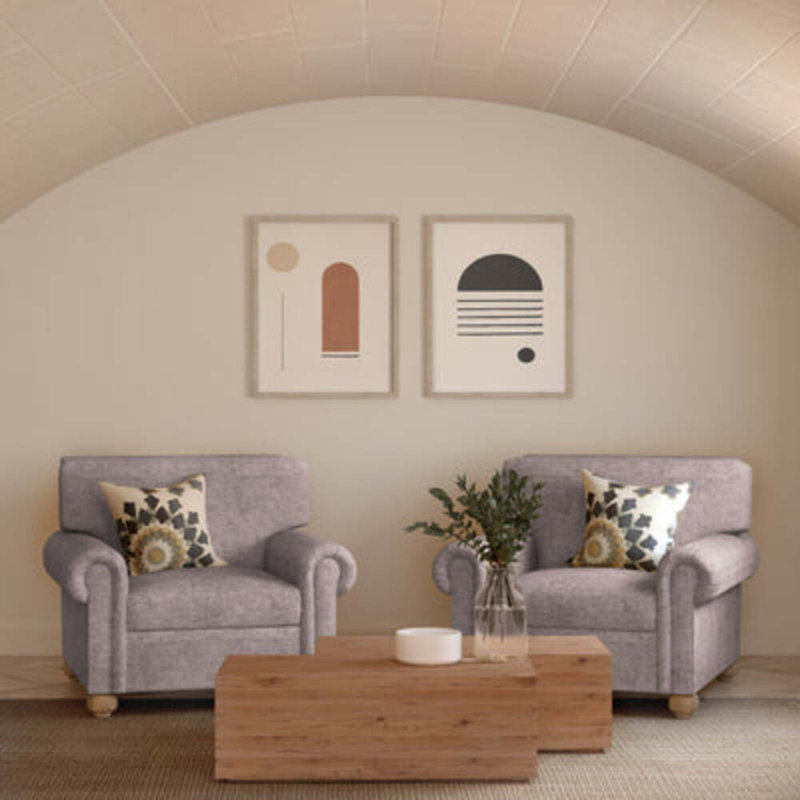 Leroy Leather Armchair, 36" H x 41" W x 49" D, Weathered, Plush Velvet Blush