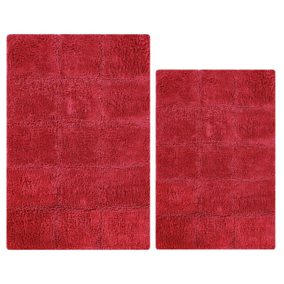 Checkered Cotton Bath Rug