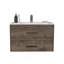Meuble-lavabo flottant 20,4 po avec 2 organisateurs de tiroir, brun foncé / blanc