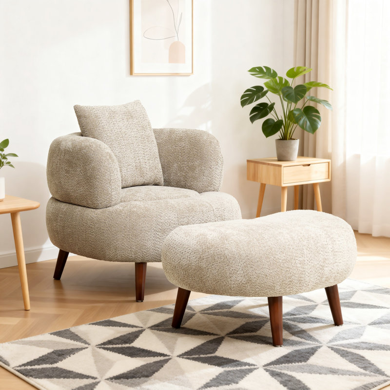 Fauteuil club Nordic Style, Chameau