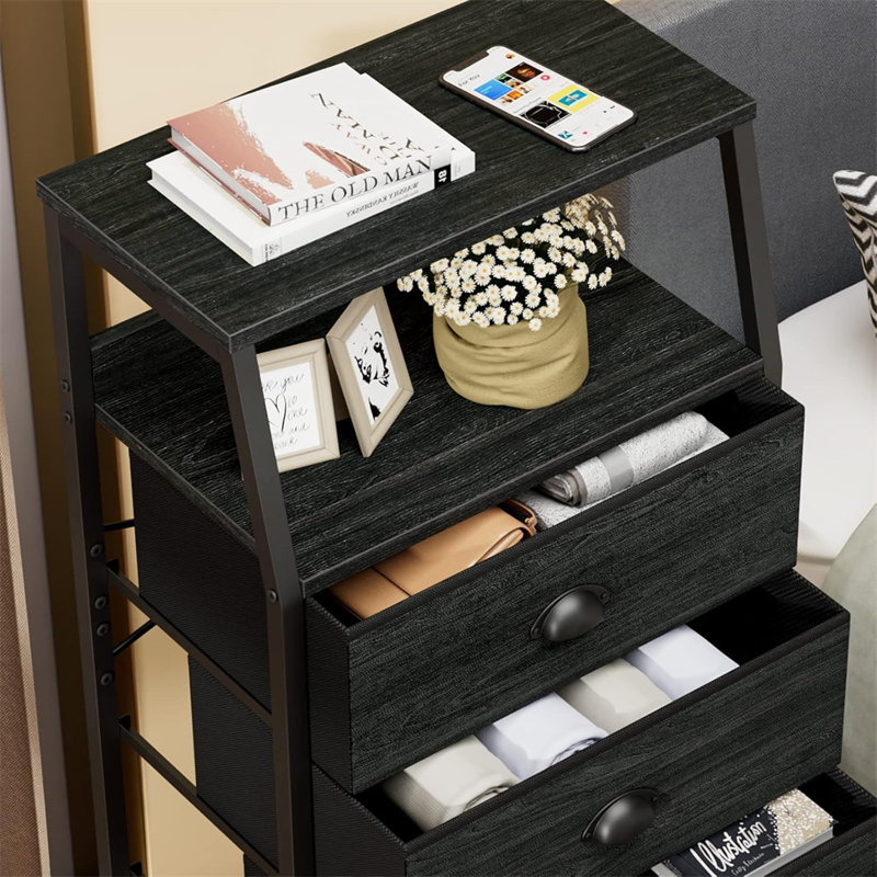 4 Drawer Storage Drawer, Black