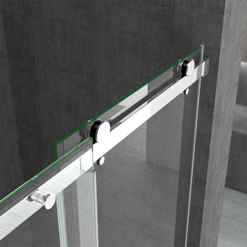  Frameless 1050 Shower Door Sliding Shower Enclosure 8mm Transparent Safety Glass Side Aluminium Bracket Mount, 150 Cm