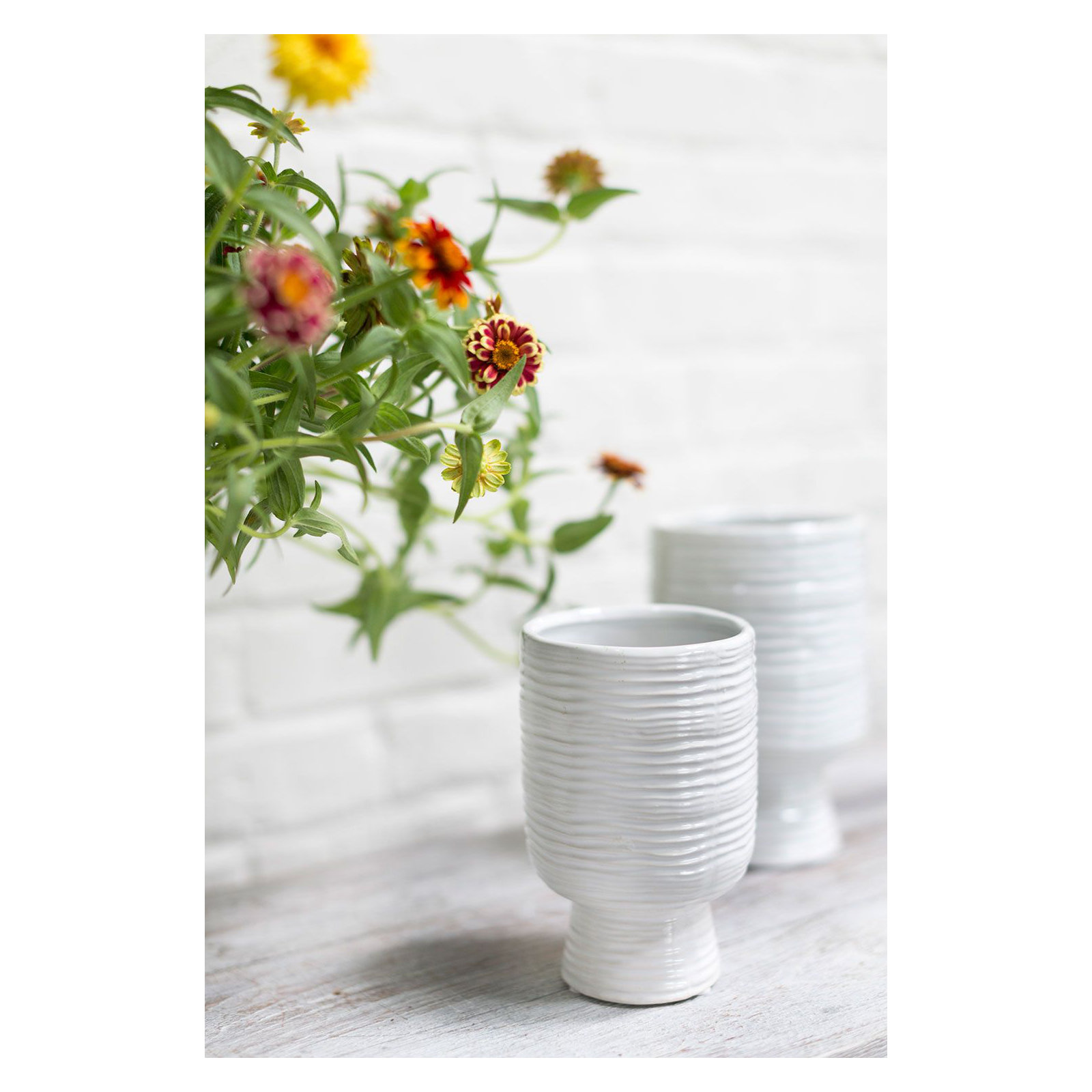 Canella Handmade Ceramic Table Vase, 6.5" H x 4" W x 4" D