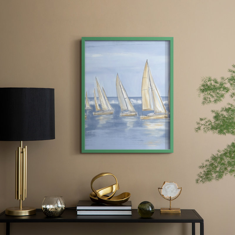 NAUTICAL Series VII, reproduction encadrée - bois massif, H 30 po x l 24 po, Vert