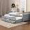 Lit de jour simple VARELON avec couchette coulissante et tiroirs de rangement - Solution de sommeil compacte pour les chambres d'amis et les maisons compactes