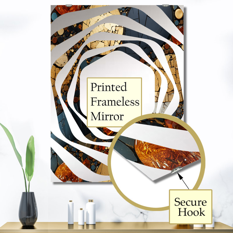 Mosaic Tiles III - Miroir mural abstrait à grand carreau MIR137119, 40 po x 30 po