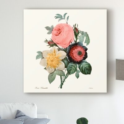 Blushing Bouquet II by Pierre Redoute - Painting Print on Canvas -  East Urban Home, DE100BC38F0A40F595590A51B6DA2379