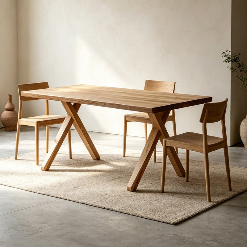 Table de salle à manger Burlywood, H 29,53 po x L 70,87 po x l 31,50 po