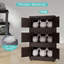 Retro Brown, armoire de rangement pliante latérale de 20 po de large, 5 niveaux, 19,69 po x 11,81 po x 50,00 po, bacs de rangement pliables avec porte magnétique, armoire de rangement en plastique avec roues-2089638501